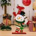 Décoration de Noël JOY en bois avec tête de bonhomme de neige et écharpe à carreaux - Bonhomme de Neige Style Décoration de Lettre de Noël en Bois