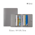 Compact PU leather card holder for women with multiple slots, size 9x10.5cm - 9*10.5cm / Thick Material 8 Slots / Gray