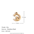 Mini Rabbit Moon and Star Pendant - Gold