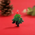 Christmas tree resin pendant with red star and green body for DIY holiday jewelry - No.15 Green Christmas Tree