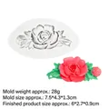 White silicone rose flower mold for DIY fondant and chocolate cake decorations - Style 1-Large Oval Rose / Gray