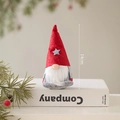 Gnome de Noël 14cm avec bonnet rouge à étoiles et barbe blanche en peluche douce - Style D (Corps Gris Bonnet Étoile Rouge 14cm)