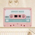 Retro cassette tape printed bathroom rug with non-slip absorbent pink velvet texture - 40x60cm / Pink & Mint (Style 2)