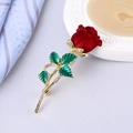 707 - Red Rose Brooch