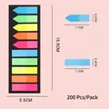 200 PCS neon PET index tabs in arrow and rectangle shapes for document marking - 10 Color Neon Index Tabs