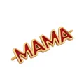 Gold-plated copper MAMA charm connector with vibrant red enamel inlay and dual rings - Gold Plated MAMA Letter Red Enamel