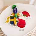 Christmas Santa Claus lollipop holder paper card decoration 11x8cm for DIY gift - Santa With Gift Shape / 48-50 Pieces/Pack