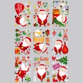 Weihnachtliche Fensteraufkleber Set mit Weihnachtsmann, Rentier und Schneeflocken - Weihnachtsmotiv Kombination (60cmx90cm)