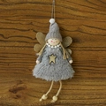Angelo di Natale in peluche grigio con cappello a maglia e ali dorate glitterate - Tipo A Velluto Grigio