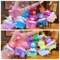 Porte-clés personnages de dessin animé en bouteilles de baignoire avec perles colorées - Style Fermoir Mousqueton / Style de baignoire lumineuse (Mélange aléatoire)