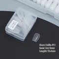 Short coffin frosted press-on nail size 11 with seamless matte finish 50-piece pack - DA04 Matte Short Trapezoid No.11 50Pcs