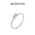 Anillo de plata de ley S925 con diseño de cuerda trenzada y circonita ovalada plata - Talla EE. UU. 5 / Plateado