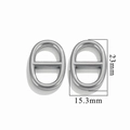 Gepolijste zilveren varkensneus schakel met 23mm hoogte en 15.3mm breedte - Groot-Staal Kleur / 23mm x 15.3mm