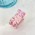 Pince à cheveux rose mat avec motifs abstraits noirs sur fond blanc épuré - Queue de cheval haute env. 3*5cm / Rose Mat