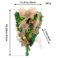 Teardrop Christmas swag with golden bows and cones for festive door and stair decor - BB2-34 Lace Swag