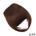 Dark brown synthetic hair clip-in bangs with sideburns in a stylish fringe design - 2/30 Dark Brown