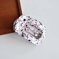 Detailed macro view of white acetate hair claw clip with colorful terrazzo ink pattern - 6# Marble Pattern Acetate Circular Claw