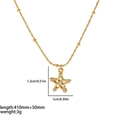 Size chart for 18K gold star pendant necklace with cubic zirconia dimensions and chain length - Pentagram Rhinestone Inlaid Style (TN3129)