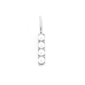 Minimalist silver-tone vertical bar pendant featuring four elegant small white pearls - Silver-I