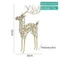 Golden iron Christmas reindeer decor with acrylic crystals, 55cm height standing statue - Type 04-55cm Gold Hollow Reindeer