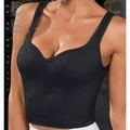 Elastic black sports vest with breathable ribbed knit fabric and slim fit design - S / Black