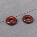 Deep red natural stone donut beads with large 8mm holes for DIY jewelry making - Rainbow Stone