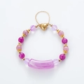 Pulsera bohemia vintage con ágata púrpura, cuentas y cierre magnético de corazón - A90 Serie Púrpura