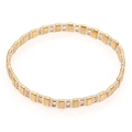 Handgefertigtes Tila-Perlenarmband mit abwechselnd gold- und cremefarbenen Flachperlen - Creme Gold