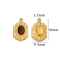 Vintage 18k gold plated stainless steel natural stone pendant with 16x9.5mm dimensions - Tiger's Eye