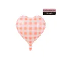 18-inch red gingham heart foil balloon for romantic party decorations and events - 18-inch Heart Gingham Red