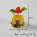 Llavero de mini pastel de fresa con base dorada, altura 5,5 cm para bolsos - Colgante de Pastel de Simulación / Pegamento de Crema Amarillo
