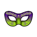 Purple and green gradient carnival mask with golden glitter swirls for masquerade party - Carnival - Mr. Mysterious