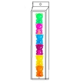 Stackable bear shaped highlighters in 6 colors within a clear plastic packaging box - PVC Case / Transparent Bear Style
