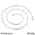 Collana a maglie in acciaio inossidabile argento 3mm lunghezza 550mm con chiusura - Color Acciaio