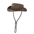 Dark brown outdoor sun hat with mountain embroidery and adjustable chin strap - M (56-58cm) / Coffee