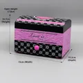 Floral jewelry box music case with Love is heart patterns and Valentine drawer detail - Flower Clockwork Music Box 6025