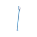 Light blue double-headed pet toothbrush with white bristles for dog and cat dental care - Light Blue Small (Nylon Bristles)