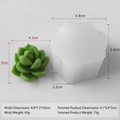 DIY cactus succulent candle silicone mold for resin craft with detailed size measurements - Succulent H-0562