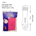 Pink durable household cleaning latex gloves with hook design, size Large 38cm - L / Pink