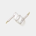 Adjustable wide white leather shoulder strap with gold hardware and brown edges - White Gold Buckle
