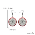 Dragon fruit slice earring in resin with metal hook, size 5.5cm by 3cm, weight 7g - Fruit