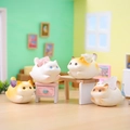 Creative cute resin cat figurines holding colorful natural crystal stones for desk decor - 1244-1 Cat Ornament Set