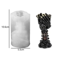 Halloween skull and rose silicone mold for DIY candles with gothic skeleton hand design - Skull Covering Eyes