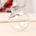 Bola de Navidad de plástico transparente sin costuras para decorar el árbol DIY - 8cm / Plateado