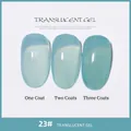 Vernis à ongles gel translucide glace couleur 23# montrant l'effet d'une à trois couches fines - 23# Teint Translucide