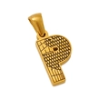 Golden titanium steel letter P pendant with bark texture and 18k gold plating - P-Single Pendant