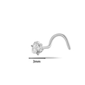 G23 Titan Herz Nasenstecker mit 3mm klarem Zirkon und L-förmigem Stift in Silberoptik - Herz / Silber