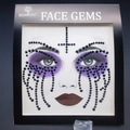 Halloween black face gems with inverted cross design and rhinestone eye stickers - Cross Teardrop Style / Black