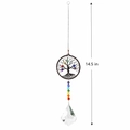 Colorful Tree of Life crystal suncatcher with bronze metal and rainbow prism pendant - Dark Chocolate Tree of Life