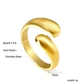 Detailed view of gold plated stainless steel snake ring with size and weight specs - US 6 / Gold Style (RI127806-9G)